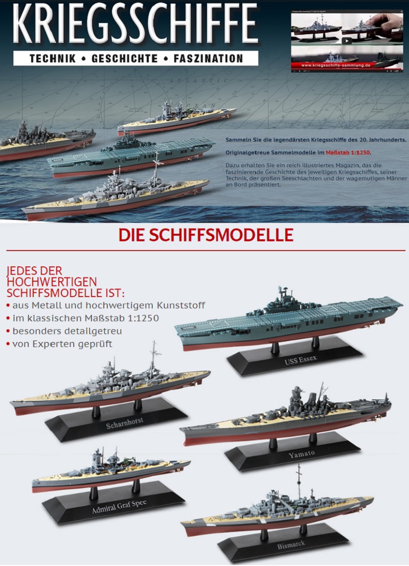 DeAgostini los barcos de guerra tecnología 1:1250 barcos historia con cuadernos nº 6-42 